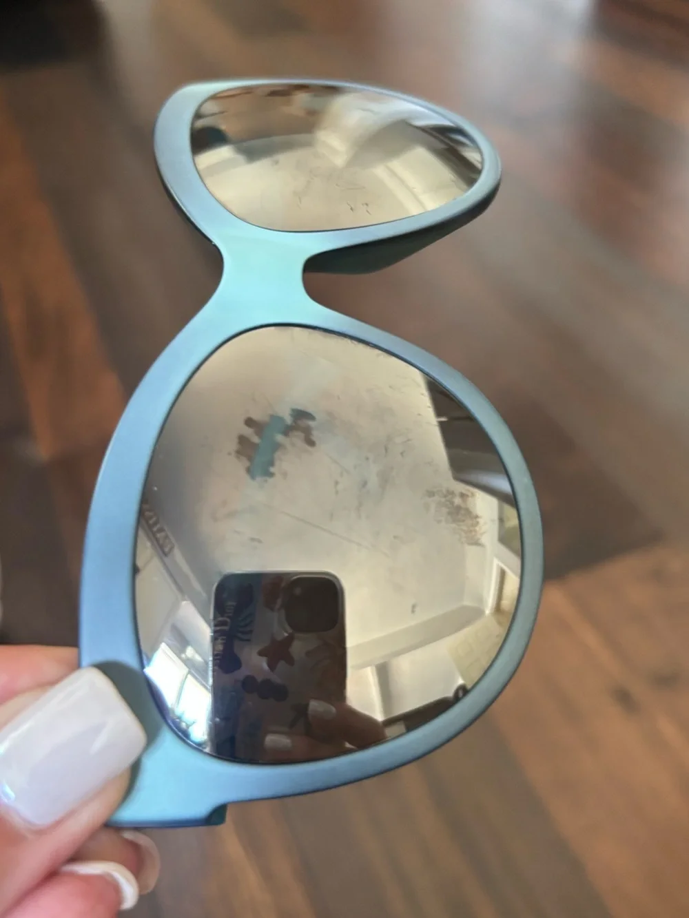 Dior Paname Sunglasses Light Blue Green Frames Authentic Scratched For Parts